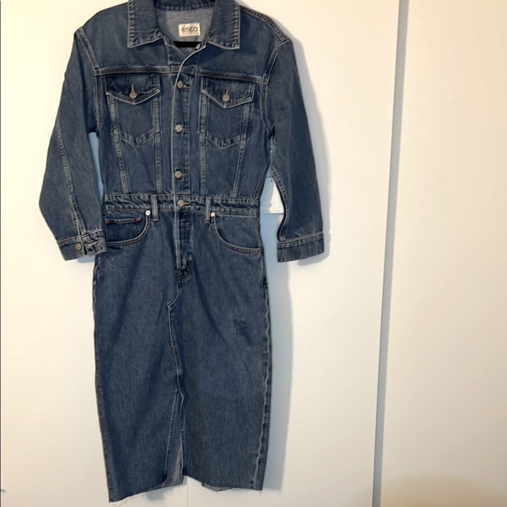 Etica Lotta Denim Dress. New with tags. Size Small dark denim color - Picture 4 of 10